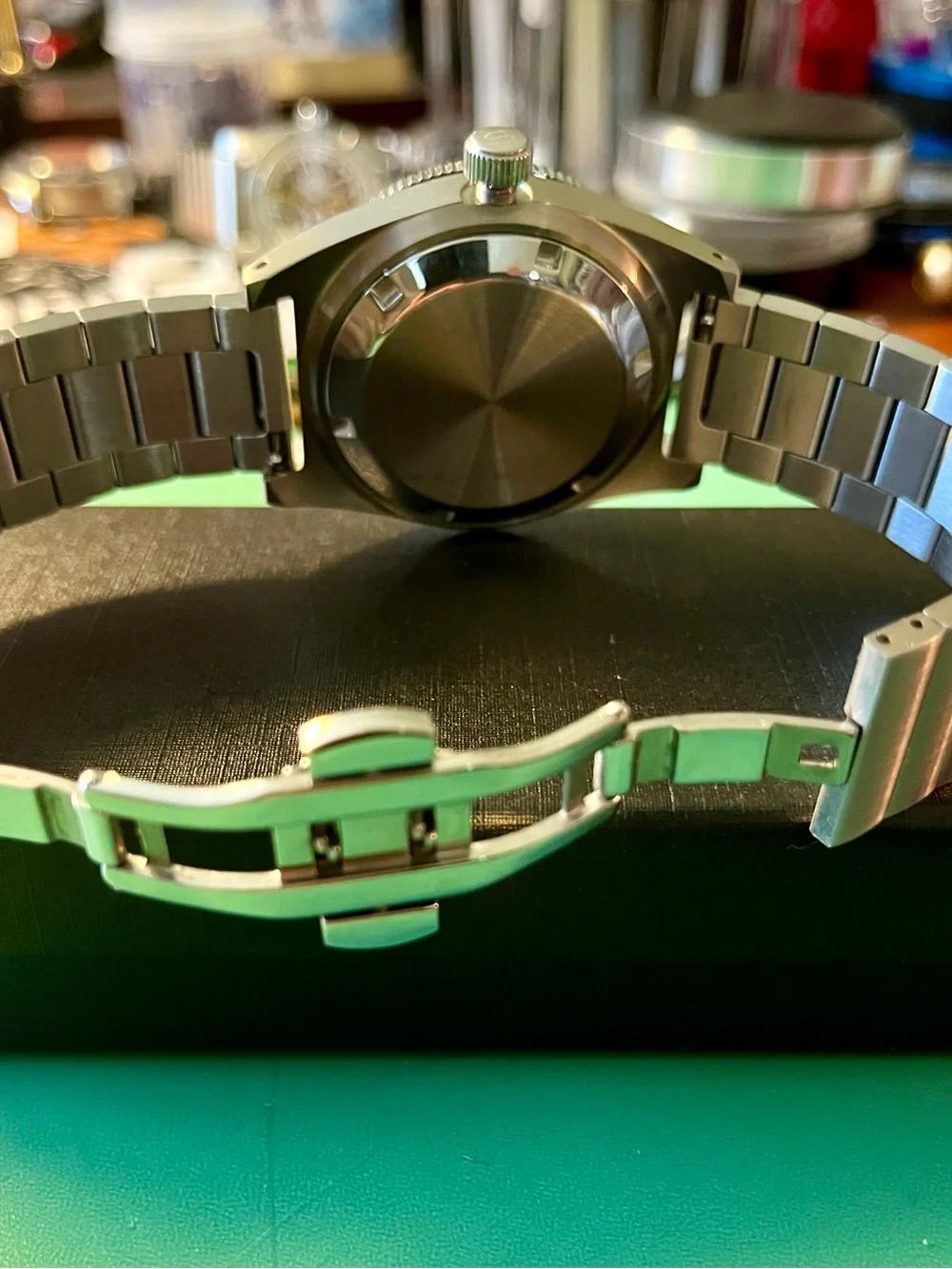 Blue-Bezel Stainless Steel Sports Automatic Watch